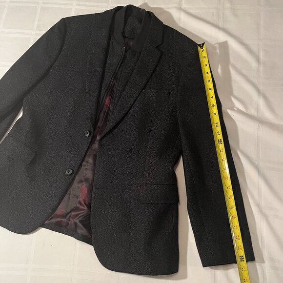 Linea Charcoal Herringbone Blazer w/ Zip Insert, Size L (40-42R) - Picture 14 of 14